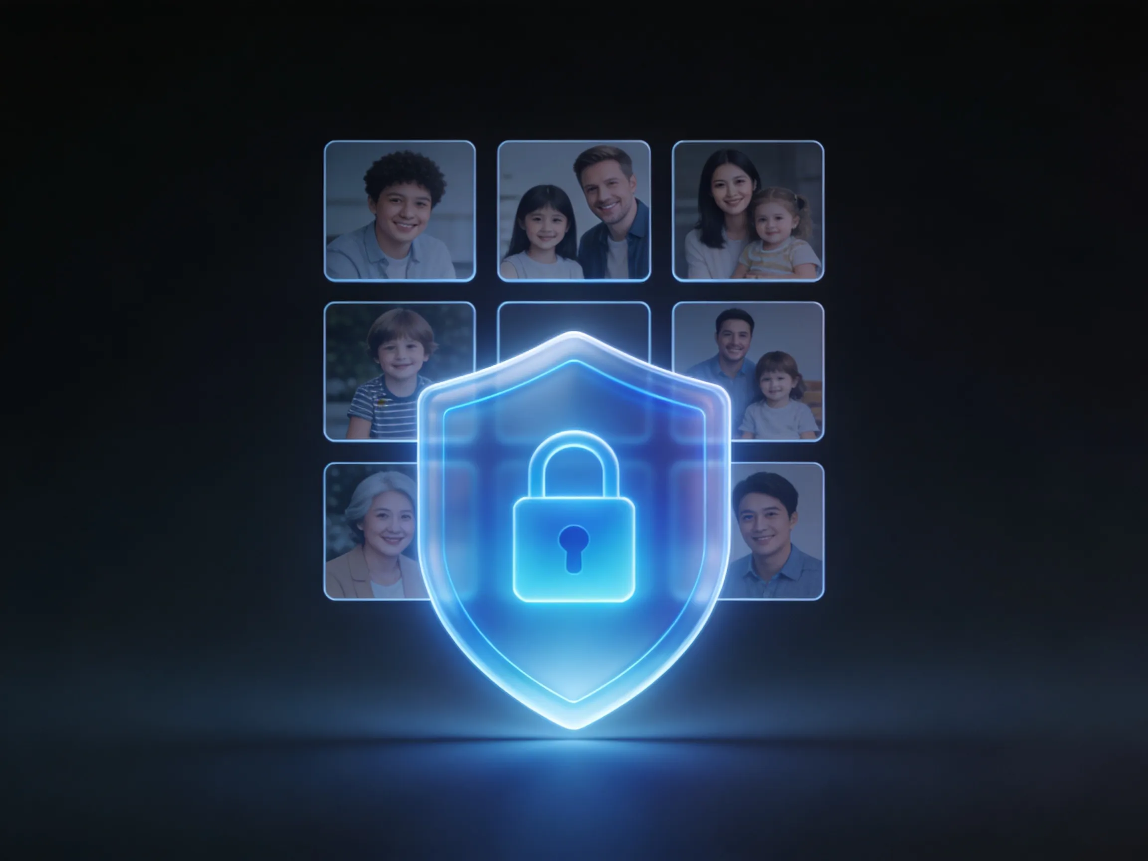 Family photos protected behind an encrypted shield
